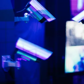 Security cameras with monitor