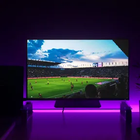 Watching sports on a TV
