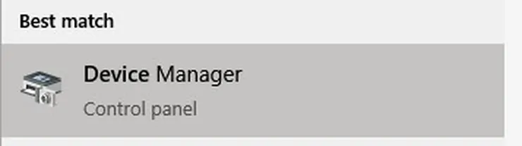 Open device manager on Windows 10