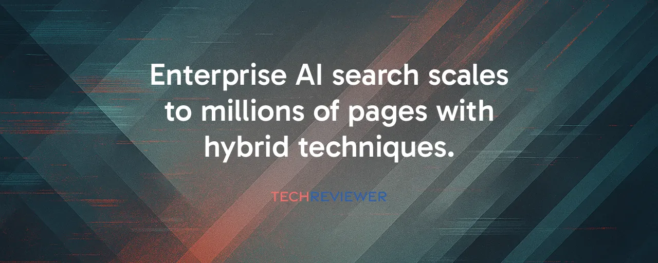 Enterprise AI search scales to millions of pages with hybrid techniques.