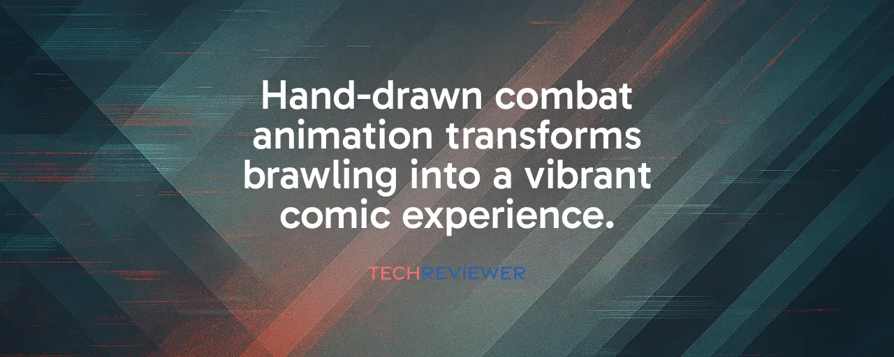 Hand-drawn combat animation transforms brawling into a vibrant comic experience.