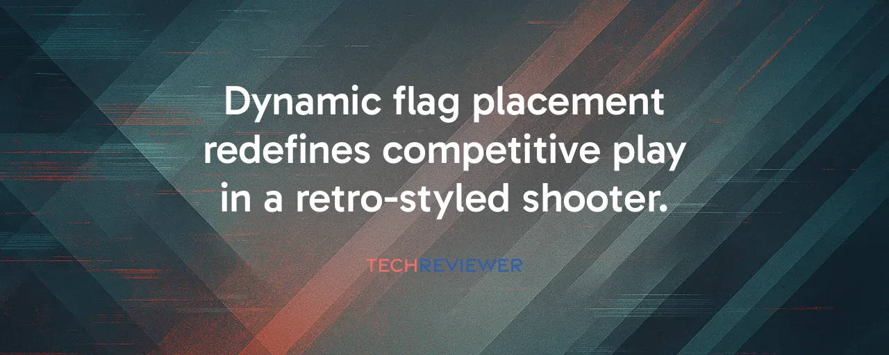 Dynamic flag placement redefines competitive play in a retro-styled shooter.