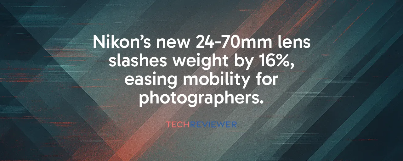 Nikon’s new 24-70mm lens slashes weight by 16%, easing mobility for photographers.
